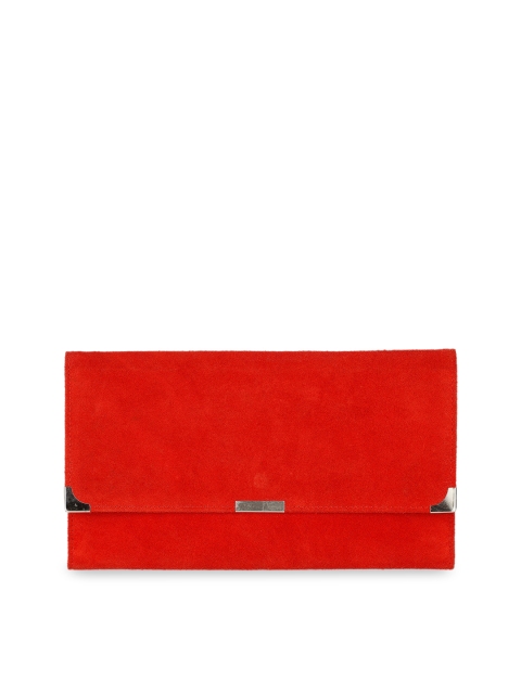 

Leather Zentrum Women Red Solid Envelope Wallet