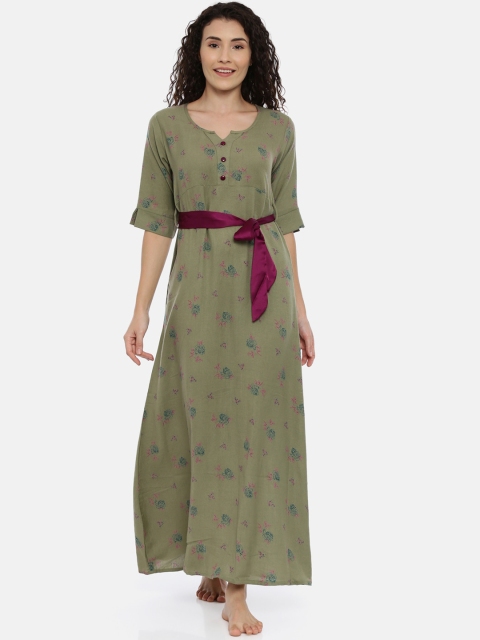 

GOLDSTROMS Green & Pink Printed Nightdress
