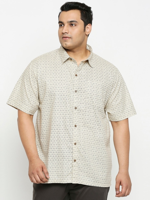 

Vivids India Men Beige & Black Regular Fit Printed Casual Shirt