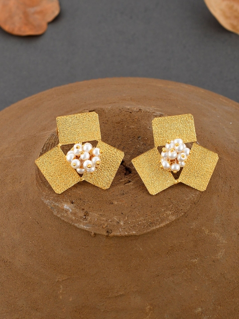 

Imittire Gold-Toned Contemporary Studs