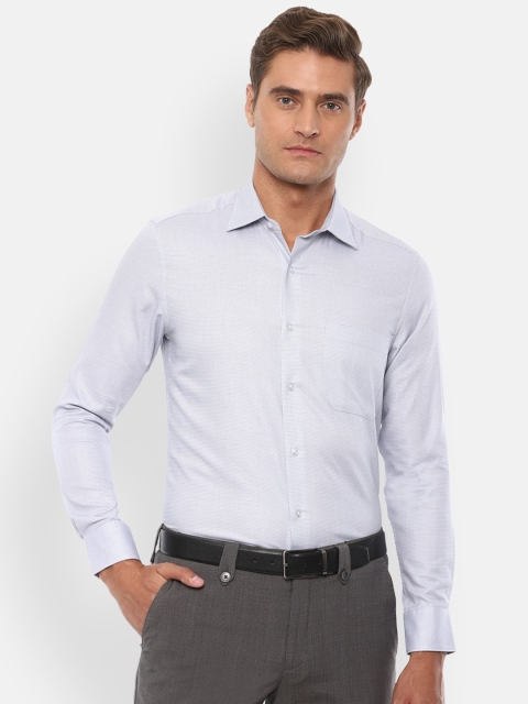 

Louis Philippe Men Blue Regular Fit Self Design Cotton Formal Shirt