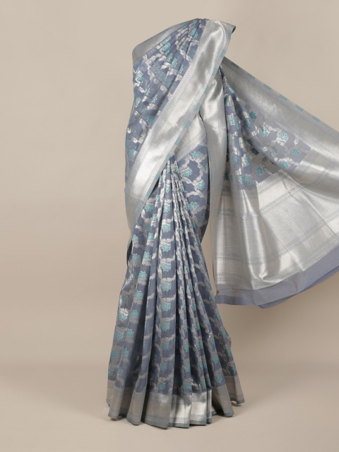 Pothys Grey Woven Design Pure Cotton Saree