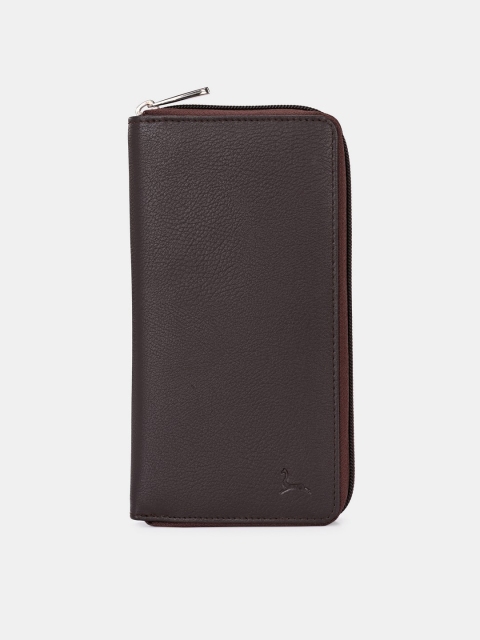 

Pacific Gold Women Brown Solid Zip Around Wallet