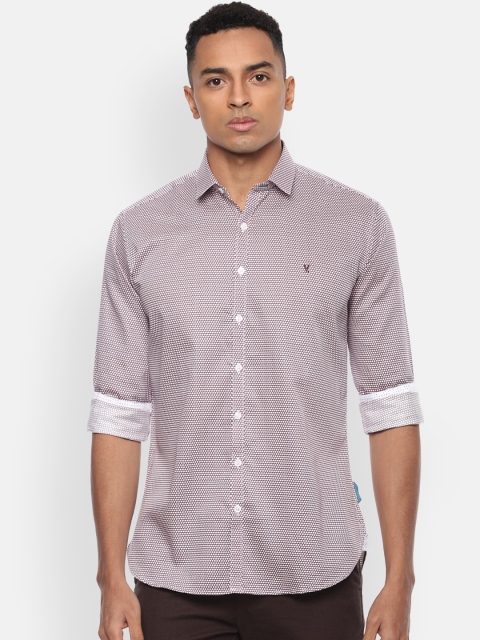 

V Dot Men White Regular Fit Printed Casual Cotton Shirt