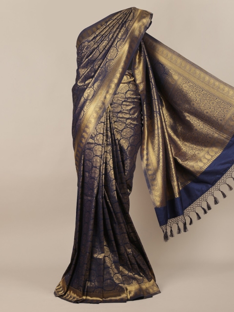 

Pothys Blue Pure Silk Woven Design Banarasi Saree