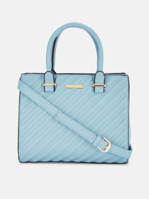 

Forever Glam by Pantaloons Blue Textured Leather Handheld Bag
