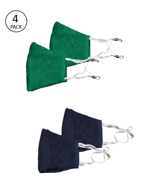 

Bellofox Pack of 4 Self-Design 3-Ply Protective Outdoor Masks, Green