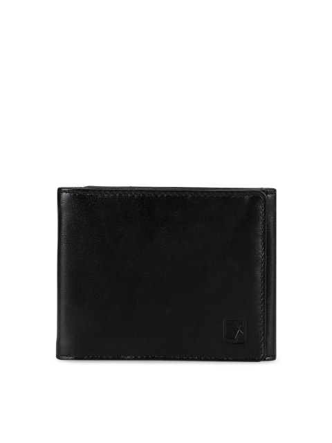 

Da Milano Men Black Textured Leather Money Clip