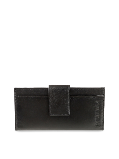 

Leather Zentrum Women Black Solid Leather Two Fold Wallet