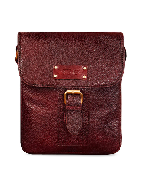 

ABYS Unisex Brown Textured Messenger Bag