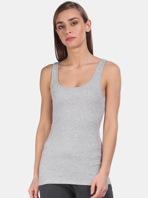 

GAP Women Grey U-Neck Heathered Tank Top