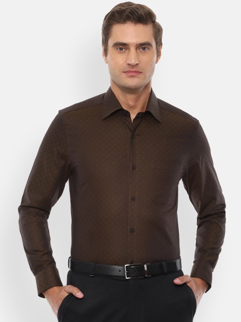 

Louis Philippe Men Brown Self Design Casual Shirt