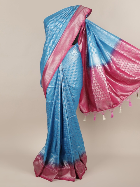 

Pothys Blue & Silver Jute Silk Woven Design Saree With Tasseled Pallu