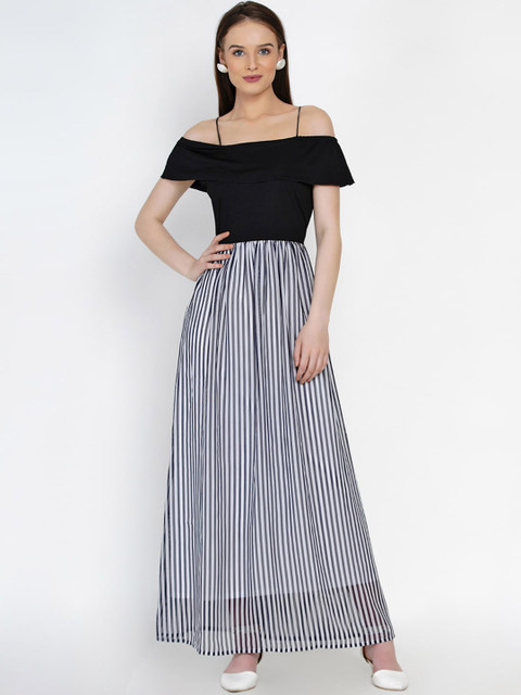 

Texco Women Navy Blue Striped Maxi Dress