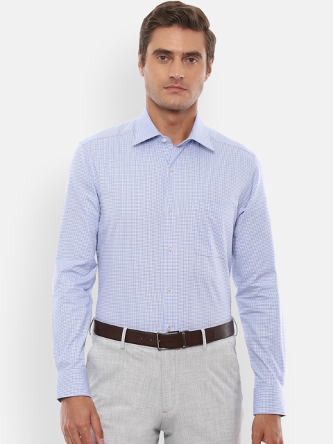

Louis Philippe Men Blue Checked Casual Shirt