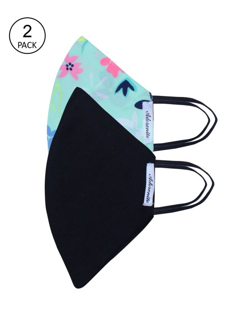 

ADORENITE Women Pack Of 2 2-Ply Reusable Cloth Masks, Green