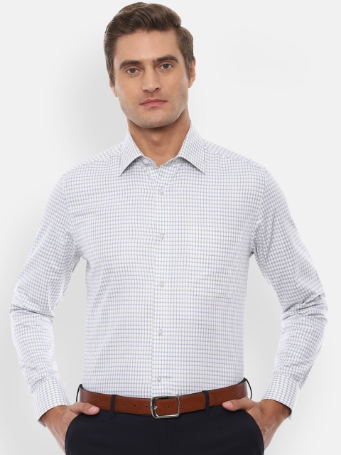 

Louis Philippe Men White Checked Casual Shirt