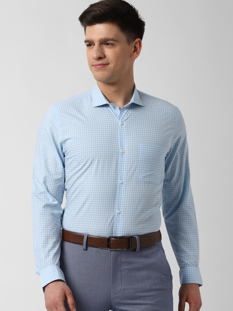 

Peter England Men Blue Checked Casual Shirt