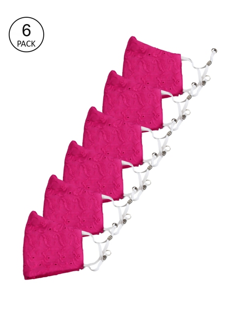 

Bellofox Unisex Pack Of 6 Pink Self Design 3-Ply Reusable Protective Outdoor Masks