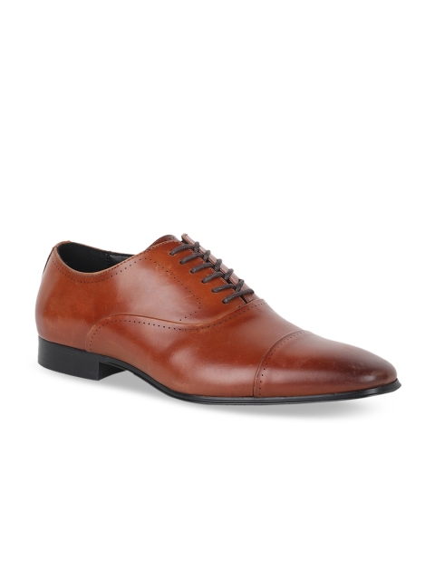 

ALDO Men Brown Solid Leather Formal Oxfords