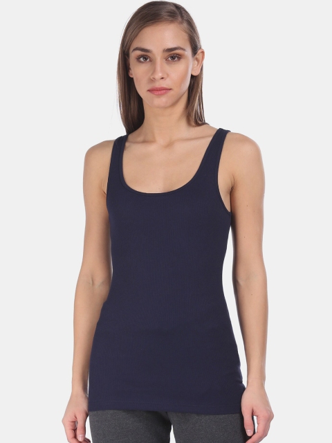 

GAP Blue U-Neck Patterned Knit Tank Top