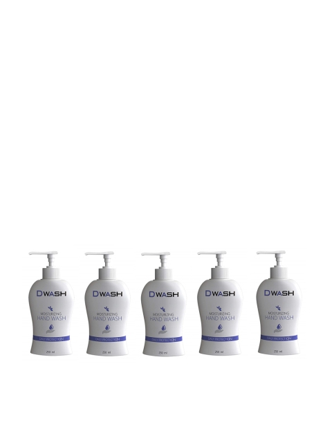 

DWASH Pack of 5 Germ Protection Moisturizing Hand Wash 250 ml Each, White