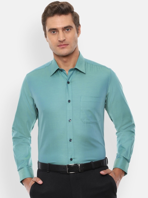 

Louis Philippe Men Green Self Design Casual Shirt