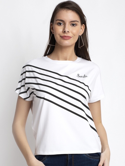 

Global Republic White Striped Regular Top