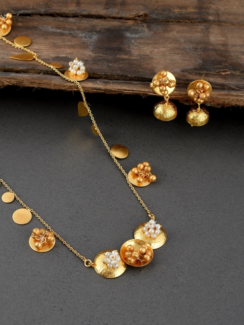 

Imittire Gold-Toned Brass Gold-Plated Handcrafted Necklace