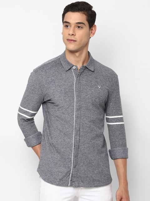 

Allen Solly Men Grey Self Design Casual Shirt