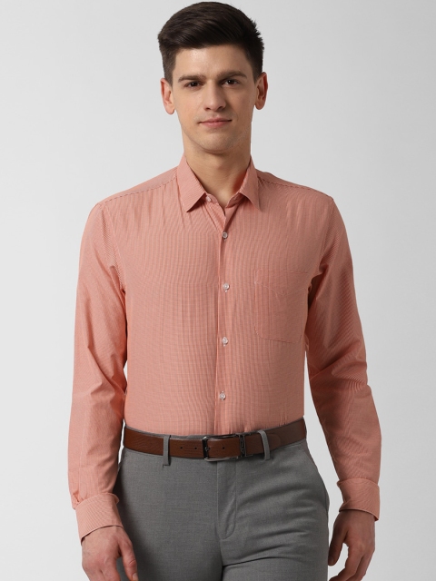 

Peter England Men Orange Checked Casual Shirt