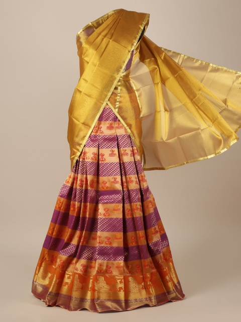 

Pothys Multicoloured Checked Tissue Traditional Half Saree, Multi