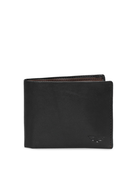 

Red Tape Men Black Solid Two Fold Leather Wallet