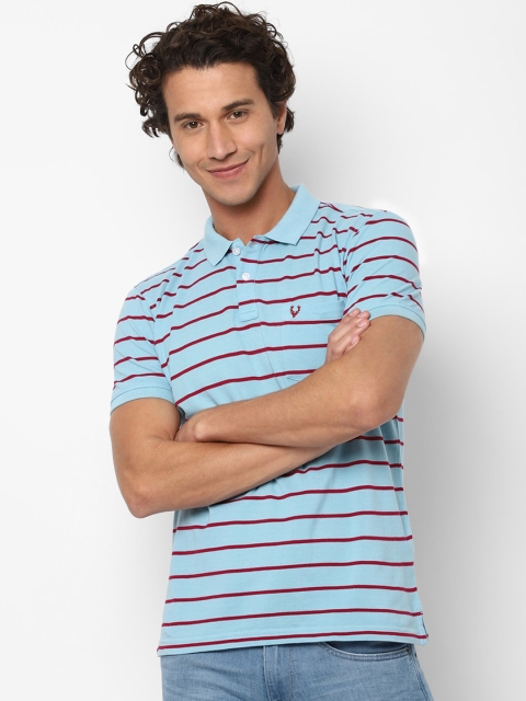 

Allen Solly Men Blue Striped Polo Collar T-shirt