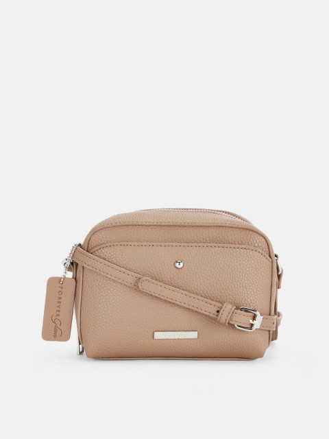 

Forever Glam by Pantaloons Taupe Solid Sling Bag