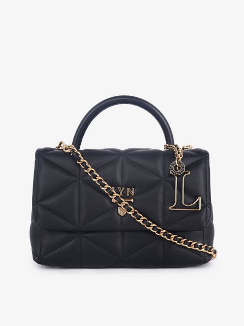 

LYN Black Textured Handheld Bag