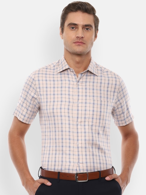 

Louis Philippe Men Cream-Coloured Checked Casual Shirt