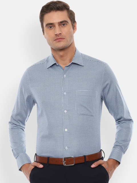 

Louis Philippe Men Blue Checked Casual Shirt