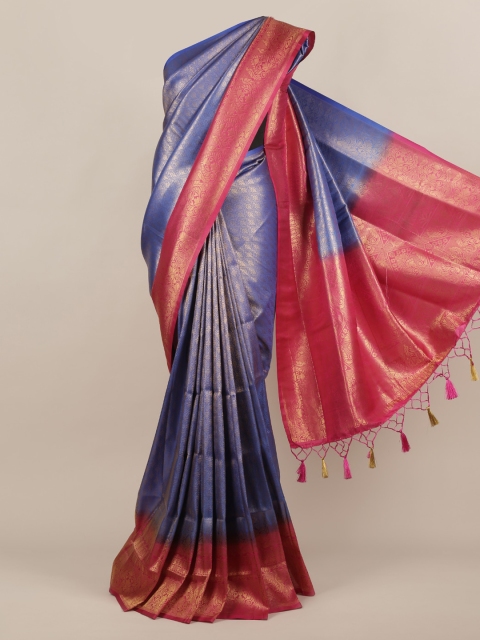 

Pothys Navy Blue & Red Jute Silk Woven Design Saree