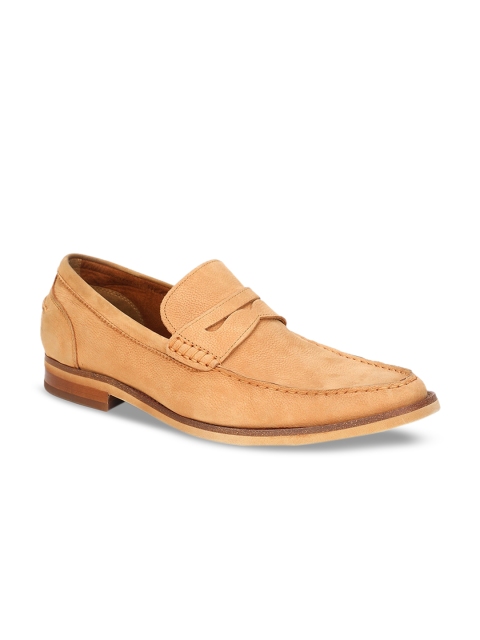 

ALDO Men Brown Textured Leather Round Toe Slip-on Formal Shoes