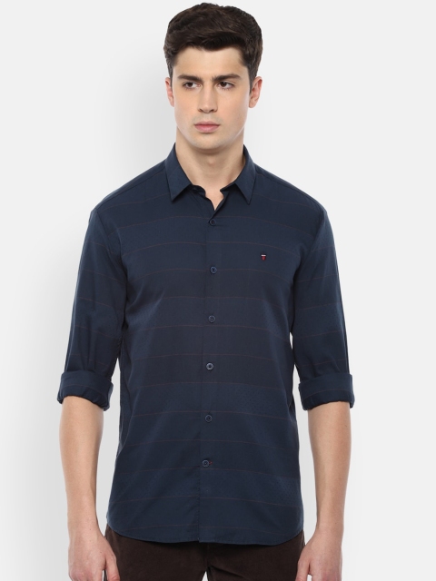 

Louis Philippe Sport Men Navy Blue Striped Casual Shirt