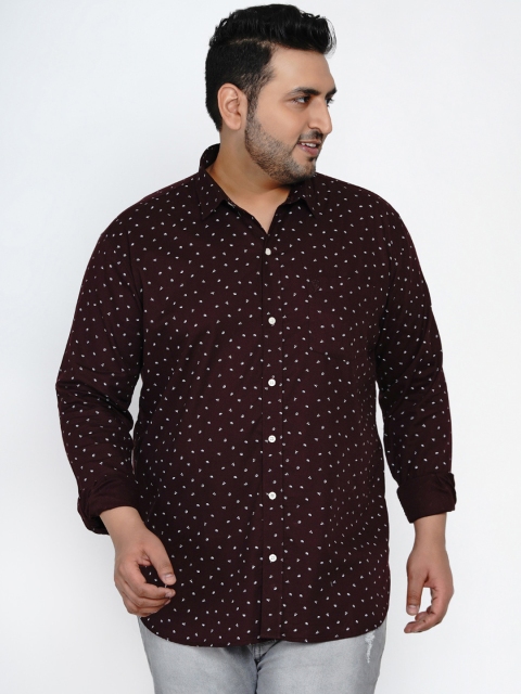 

John Pride Men Maroon Slim Fit Printed Casual Shirt