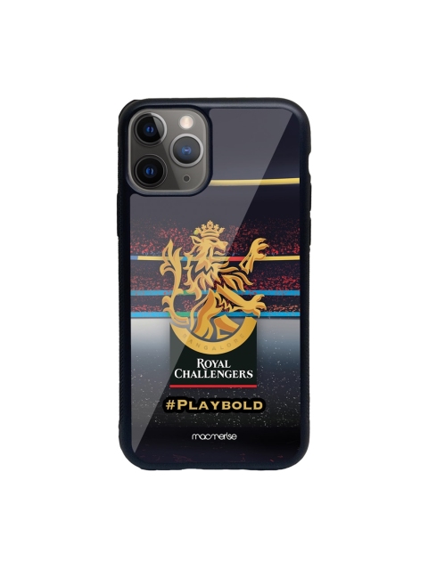 

macmerise Black & Mustard Yellow RCB Stadium Logo iPhone 11 Pro Back Case