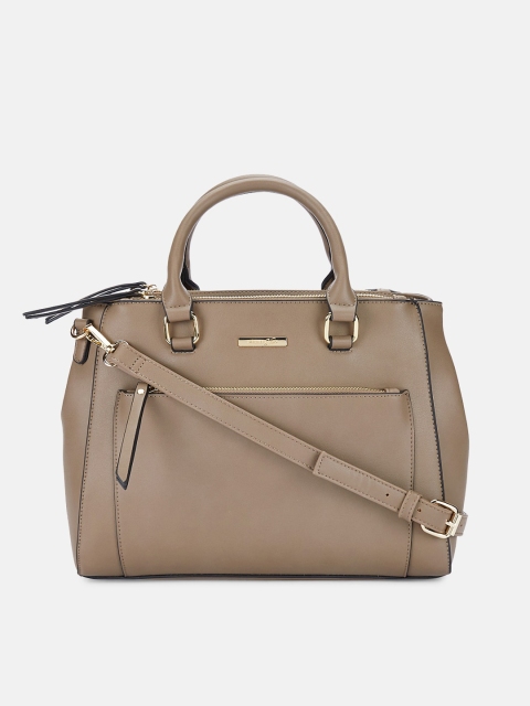 

Forever Glam by Pantaloons Taupe Solid Handheld Bag