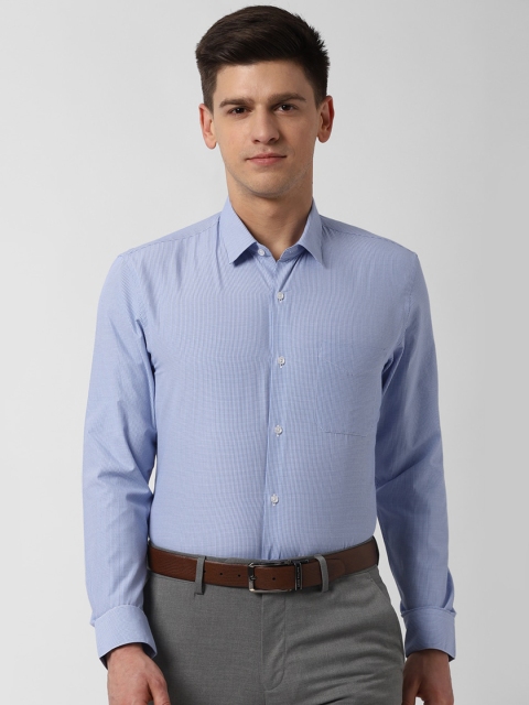 

Peter England Men Blue Self Design Casual Shirt