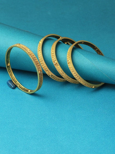 

Adwitiya Collection Set Of 4 24 CT Gold-Plated Handcrafted Bangles