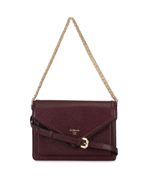 

Da Milano Maroon Solid Leather Sling Bag
