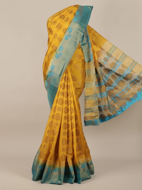 

Pothys Yellow Woven Design Jute Silk Saree