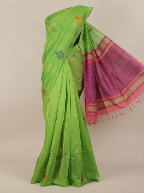 

Pothys Green & Pink Pure Silk Woven Design Saree