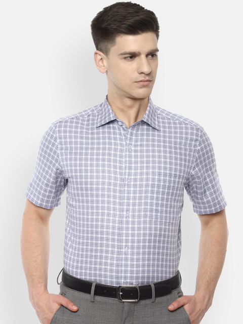 

Louis Philippe Men Grey Checked Casual Shirt